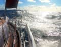 Preparations for the single-handed voyages across oceans included the installation of the solid stainless steel railing instead of a sea railing