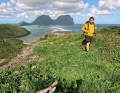 Hike along the edge of a lagoon on Lord Howe Island in the Tasman Sea, where the "Reykja" is anchored