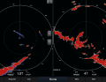 Near and far:  Dual-range-capable radar systems enable the parallel evaluation of different measuring ranges. This allows the near and far ranges to be monitored simultaneously, as shown here in the image of the Fantom 24X from Garmin