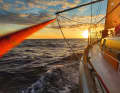 Towards the sun: On the way to the Caribbean, the trade winds push westwards