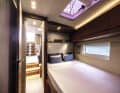 The 63 CS offers two sufficiently large and identical guest cabins amidships.