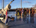 At the end of the sailing day is the ice procedure