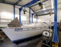 The 36-foot Bavaria is a donation in kind to the vocational school. During the winter months, the "Apprenticeship" is stored in a hall.