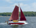 The former workboat is only 6.50 metres long, but has room for a crew of four.
