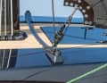 The self-tacking jib is standard. A larger genoa is available on request.
