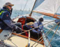 The automatic waistcoat protects you from drowning, the gloves from blisters, the hat from sunstroke.