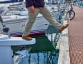 There are also rules of etiquette when sailing. For example, you should wear sailing shoes on board. Or not travelling with a wheeled suitcase.