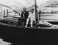 Albert Einstein on board his beloved dinghy cruiser "Tümmler", which wealthy friends gave him for his 50th birthday.