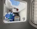 The forecastle locker can be accessed both from the cockpit and through the wet room. The large storage space offers room for bulky items, such as the additional sails.