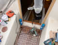 Grating, bulkhead, handrails: many wooden parts on board need to be refurbished.