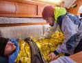 Hypothermia: Hypothermia is likely after a MOB fall. To combat this, take off your wet clothes and cover yourself with warm blankets.