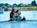 Even shallow fishing grounds can be reached safely with the dinghy.