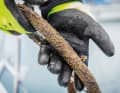 Gloves should always be worn on mooring lines.