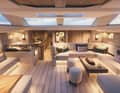 Salon of the Oyster 805. Construction number 1 will be launched in early 2026. | Rendering: Oyster Yachts