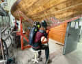 The hull was completely removed so that all the planks could be checked.
