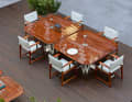 Glossy mahogany meets shimmering stainless steel ...