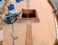 Boatbuilding plywood serves as a carrier layer for the chemically treated teak alternative.