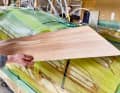 Sheer wood veneers are transformed into an easy-care hull thanks to resin impregnation.
