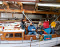 A break from winter work. Working on the boat makes many sailors very happy.