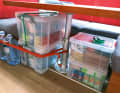 Double protection for provisions: plastic boxes protect food from moisture and thus ensure its shelf life. Pests are also kept away.
