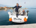 Mooring with the stern to the jetty. On high-sided yachts, this method is often the only way to get on and off the boat without risk.