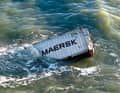 Treibende Container wie dieser sind sehr selten.