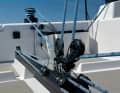 The mainsheet runs directly onto the winches on deck, but also becomes a tripping hazard.