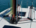 The running rigging is led into the cockpit above deck. All lines are made of Dyneema.