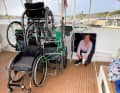 On land, the wheelchairs are vital, on board they are hardly used and are lashed down.