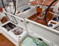 There is space under the aft deck for gas and a life raft.