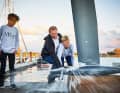 Christening of the Woy 26 at the new waterfront location on the site of the Otto Eberhardt shipyard in Arnis