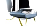 Like a Swiss army knife. Swivelling keel, foils and two rudder blades