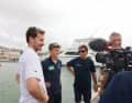 Here, Grassi's skipper Ian Lipinski is busy conducting interviews on the jetty. As are Lennart Burke and Melwin Finkl.