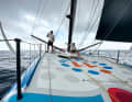 Skipper Charlie Enright and navigator Simon "Sifi" Fisher discuss the situation for their team 11th Hour Racing