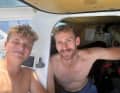 Lennart Burke und Melwin Fink noch in Äquatornähe, als es wärmer war.