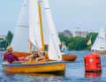 Wooden pirate "Gipsy" with Andreas Borrink and daughter