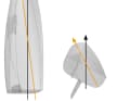 Asymétrique : en cas de position, la partie large à l'arrière se déplace plus fortement sous le vent. Le milieu de la ligne de flottaison et la ligne médiane ne sont plus superposés, le yacht est au vent.