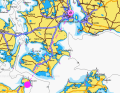 With auto-routing, only the start and destination are determined by a mouse click