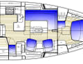Dans la version propriétaire, l'avant du bateau est plus spacieux et le salon dispose de deux fauteuils.