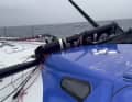 The mast seems to have broken slightly above it