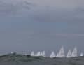 Die WM-Flotte der Ilca-6-Seglerinnen am argentinischen Horizont