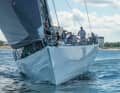 Die frühere Volvo-Ocean-Race-Siegerin "Illbruck" beim Start in den Langstrecken-Klassiker Rund Bornholm