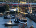 The "Peking" at its current berth in Hamburg.