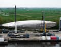 Much of the welding work was carried out with the keel upwards.