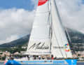 The research vessel "Malizia Explorer" under sail.