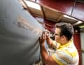 As part of the restoration, the original ornamental moulding was highlighted and gilded again. It identifies the ship as an Alfred Mylnes construction