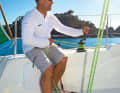 Relaxed: The tall ship sits all the way aft. He has the best overview and plenty of space