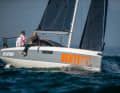 The hard chine edges are pulled far forwards. The Bente 28 has noticeable dimensional stability