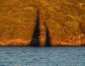 23rd place: Shadow play - Steffen Schmidt. Entering the bay in the most marvellous evening sun. The shadow of the Bavaria 51 on the eastern shore of the bay
