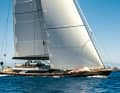23rd Perseus 3: The giant sloop from Perini Navi regularly crosses regatta courses. The 35-strong racing crew sets a 2600 square metre gennaker. Upwind, the aluminium construction carries 2674 square metres of sail laminate. In gybes, custom winches take up to 120 metres of sheet, with loads of up to 40 tonnes. Video cameras monitor the halyards. The yacht was refitted in 2022 and costs 320,000 euros per week to charter.